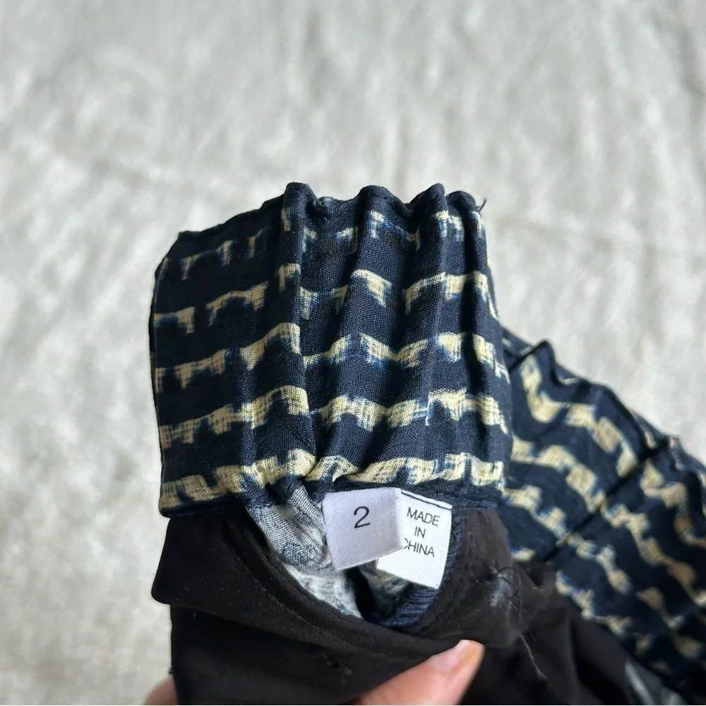 Derek Lam Silk Navy Blue Yellow Pants XS (2)